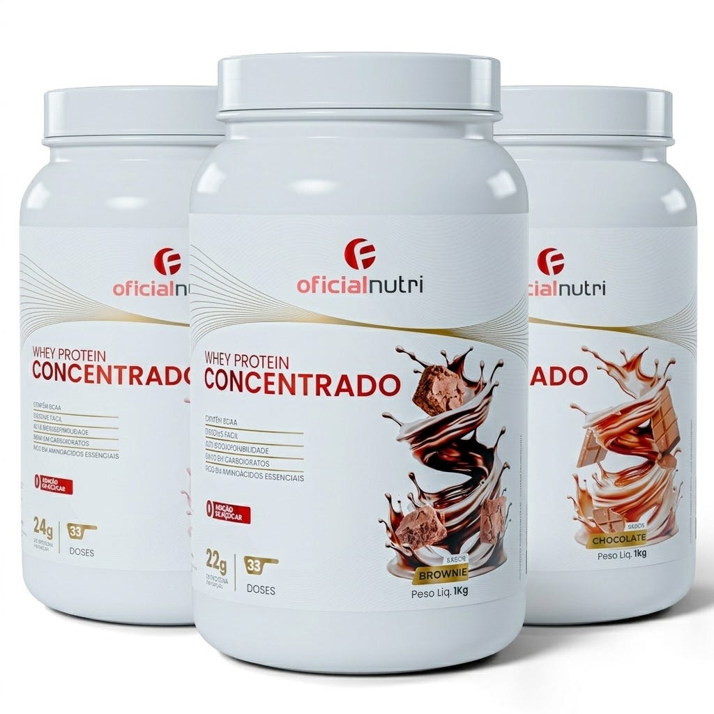 Whey Protein Concentrado 3 Sabores Sortidos