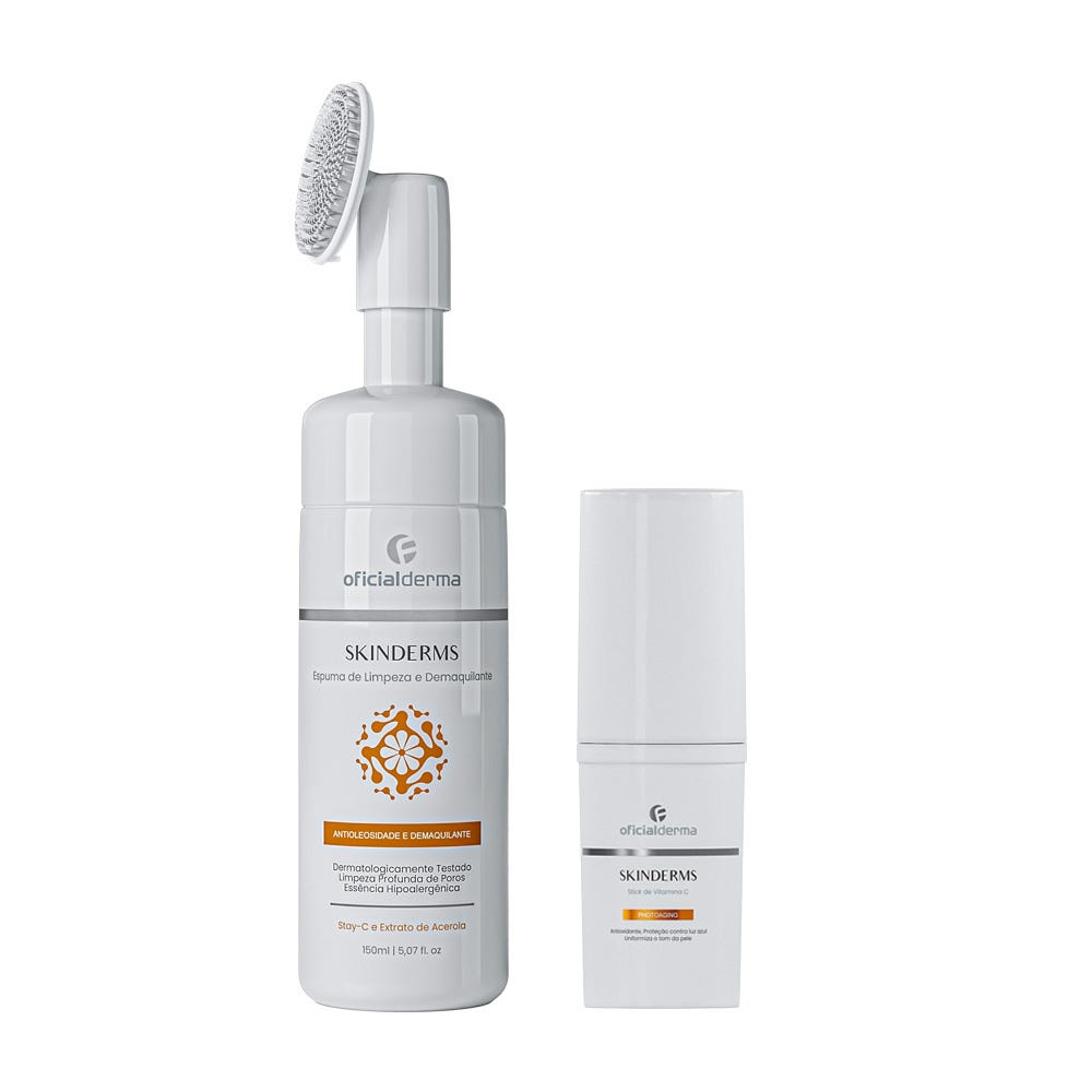 Stick Vitamina C + Espuma de Limpeza e Demaquilante | Skinderms