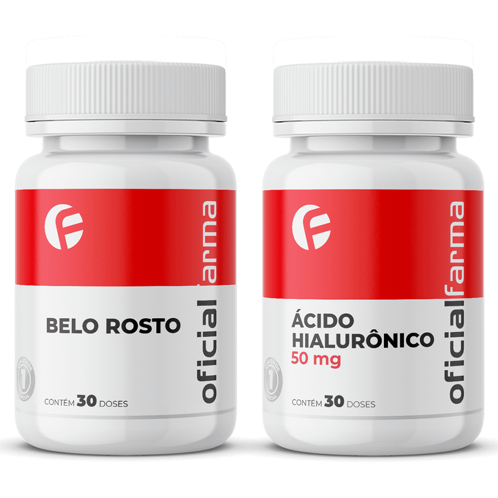 Composto Clareador de Manchas Faciais (Belo Rosto) 30 C&aacute;psulas + &Aacute;cido Hialur&ocirc;nico 50mg 30 Doses