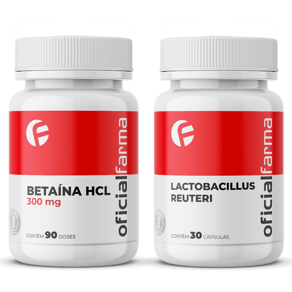 Beta&iacute;na Hcl 300mg 90 Dose + Lactobacillus Reuteri 30 caps