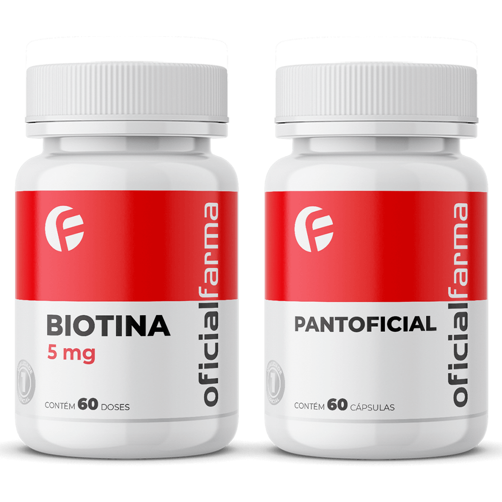 Biotina 5mg 60 Doses + Pantoficial 60 Caps