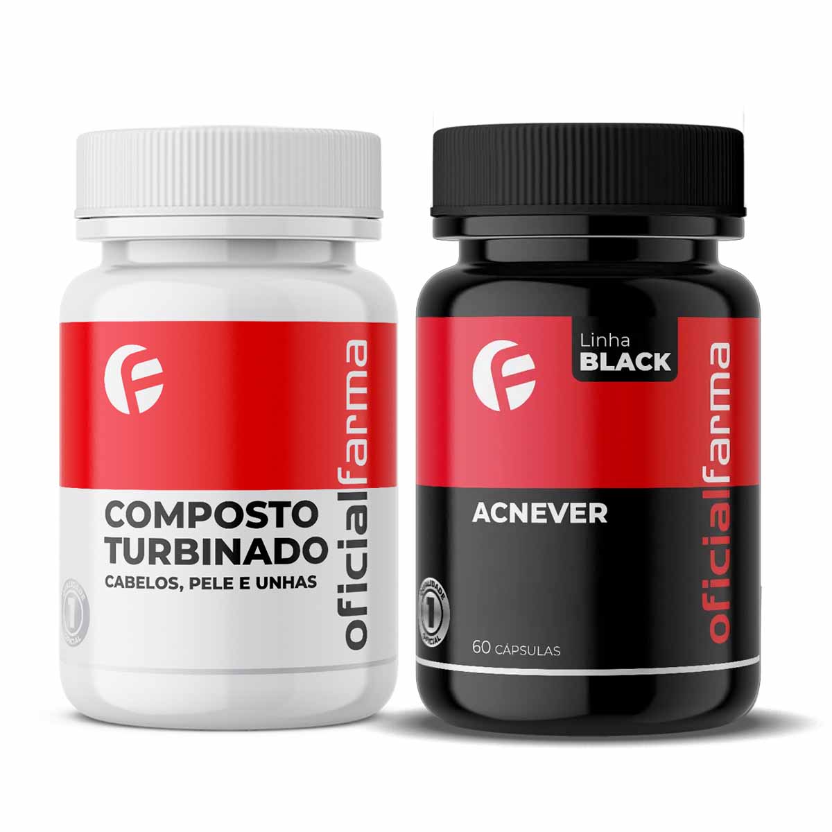 Acnever Black e Composto Turbinado para Cabelos, Pele e Unhas