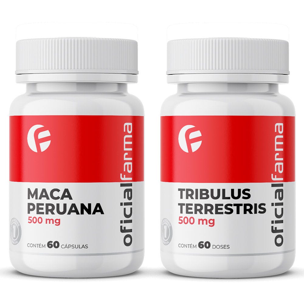 Maca Peruana 500Mg 60 C&aacute;psulas + Tribulus Terrestris 500Mg 60 Doses (40% saponinas)
