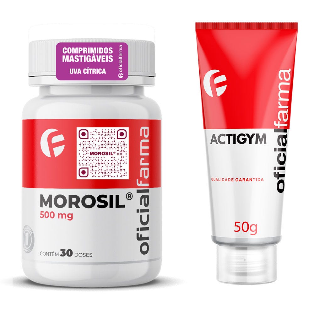 Morosil&reg; 500mg 30 Doses Mastig&aacute;veis + Actigym 50g