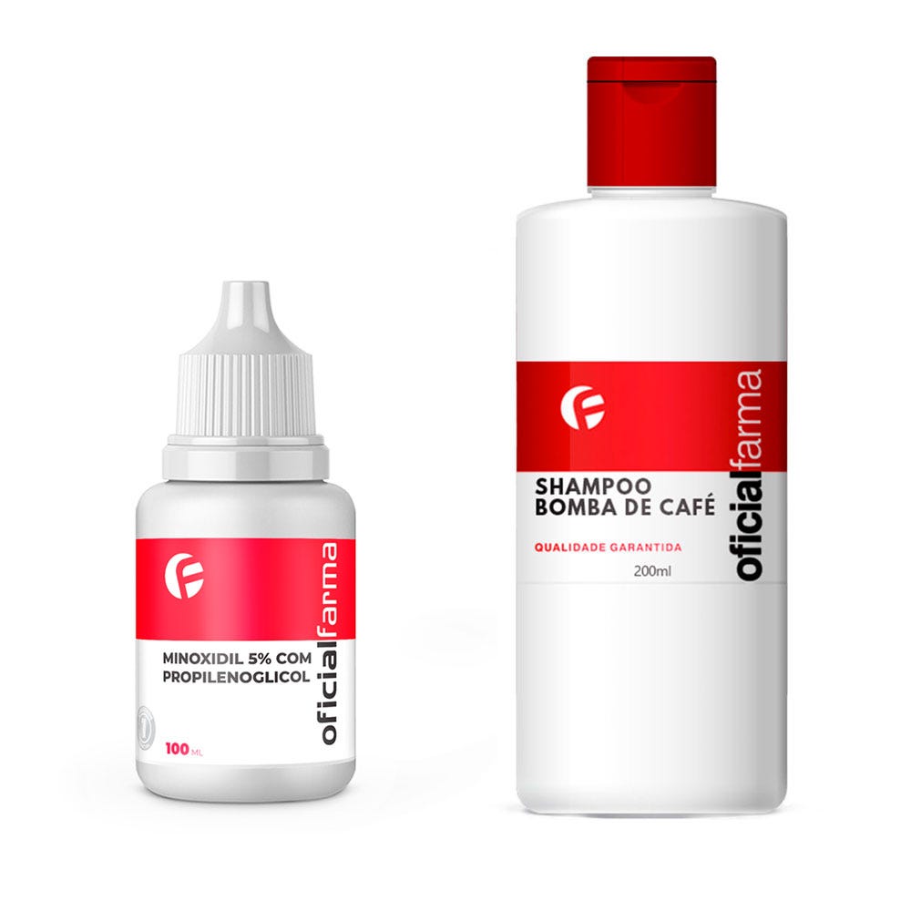 Shampoo Bomba De Caf&eacute; + Minoxidil 5% Com Propilenoglicol 100mL