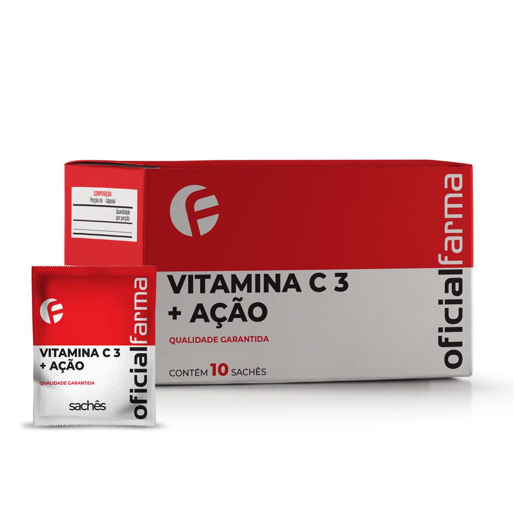 Vitamina C 3+ A&ccedil;&atilde;o 10 Sach&ecirc;s